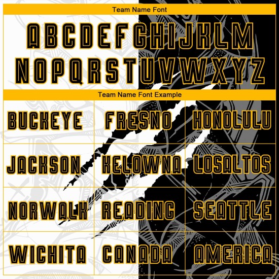 Benutzerdefinierte Graffiti Muster Schwarz-Gold Scratch Sublimation Fußball Uniform Trikot