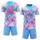 Benutzerdefinierte Tie Dye Rosa-Hellblau Sublimation Fußball Uniform Trikot Benutzerdefinierte Tie Dye Rosa-Hellblau Sublimation Fußball Uniform Trikot