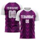 Benutzerdefiniertes lila-weißes Sublimations-Fußballtrikot