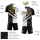 Benutzerdefinierte Graffiti Muster Schwarz-Gold Scratch Sublimation Fußball Uniform Trikot
