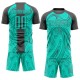 Benutzerdefinierte Aqua Steel Grey Abstract Fluid Sublimation Fußballuniform Trikot Benutzerdefinierte Aqua Steel Grey Abstract Fluid Sublimation Fußballuniform Trikot