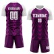 Benutzerdefiniertes lila-weißes Sublimations-Fußballtrikot