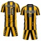 Benutzerdefinierte Gold Schwarz-Weiß Sterne Und Quadrate Sublimation Fußball Uniform Trikot Benutzerdefinierte Gold Schwarz-Weiß Sterne Und Quadrate Sublimation Fußball Uniform Trikot