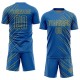 Benutzerdefiniertes Sublimations-Fußballtrikot mit blauen und goldenen Linien Benutzerdefiniertes Sublimations-Fußballtrikot mit blauen und goldenen Linien