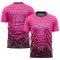 Benutzerdefiniertes Fußballtrikot mit Sublimationsdruck in Rosa und Schwarz