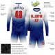 Benutzerdefinierte weiß rot-königliche Sublimation Langarm Fade Fashion Fußball Uniform Jersey Benutzerdefinierte weiß rot-königliche Sublimation Langarm Fade Fashion Fußball Uniform Jersey