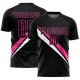 Benutzerdefinierte schwarz rosa-weiß diagonale Linien Sublimation Fußball Uniform Trikot Benutzerdefinierte schwarz rosa-weiß diagonale Linien Sublimation Fußball Uniform Trikot