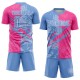 Benutzerdefinierte Graffiti Muster Hellblau-Rosa Scratch Sublimation Fußball Uniform Jersey Benutzerdefinierte Graffiti Muster Hellblau-Rosa Scratch Sublimation Fußball Uniform Jersey