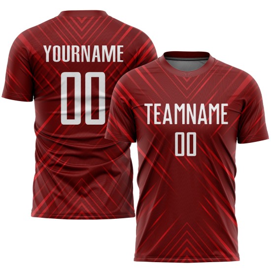Benutzerdefiniertes rot-weißes Sublimations-Fußballtrikot Benutzerdefiniertes rot-weißes Sublimations-Fußballtrikot